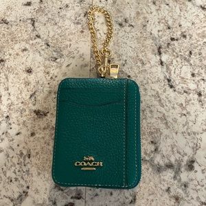 Coach Coin & Card Wallet- Bright Jade